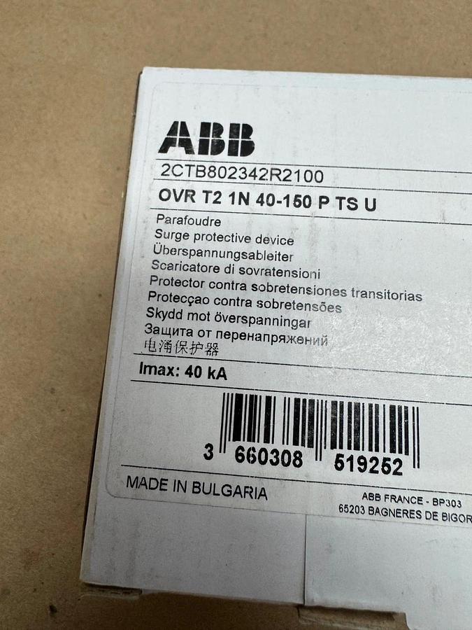 Used ABB OVR T2 1N 40-150 P TS U Surge Protective Device *NEW*