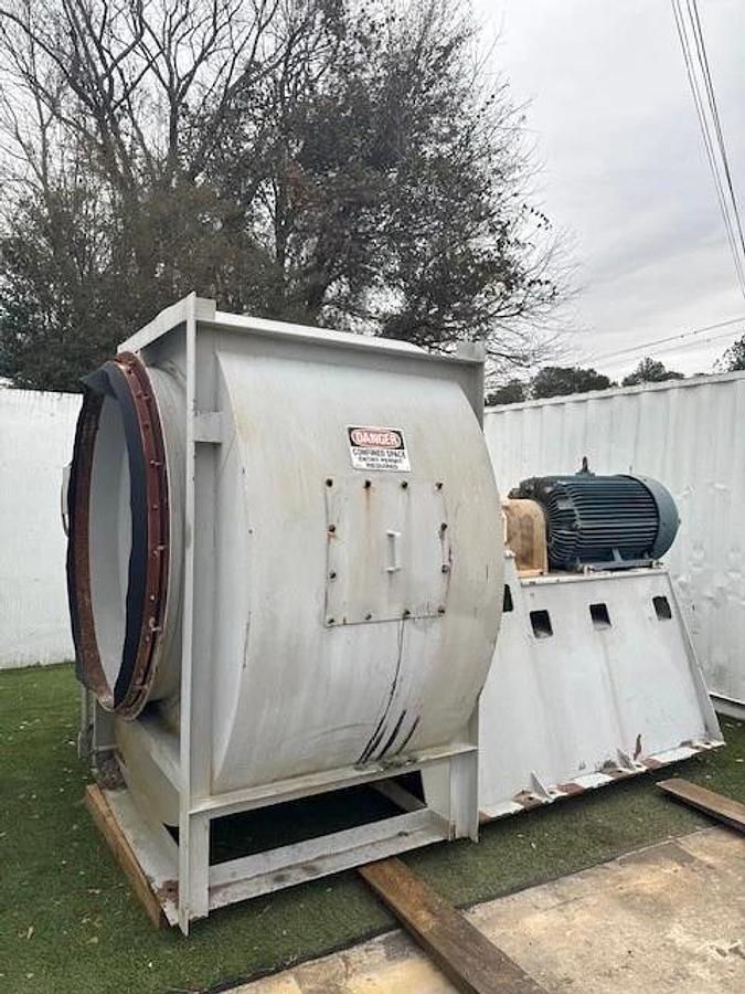 Used Twin City Fan & Blower CW Bottom Angular Upblast 542, 250Hp Motor @ 1188RPM