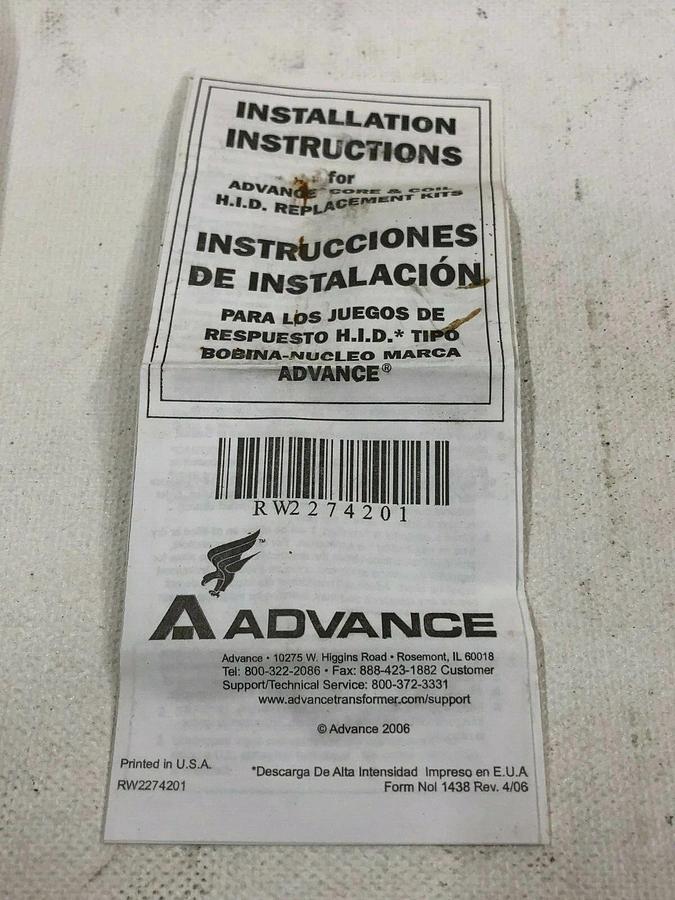 Advance 71A6071-001D Core and Coil Ballast Kit