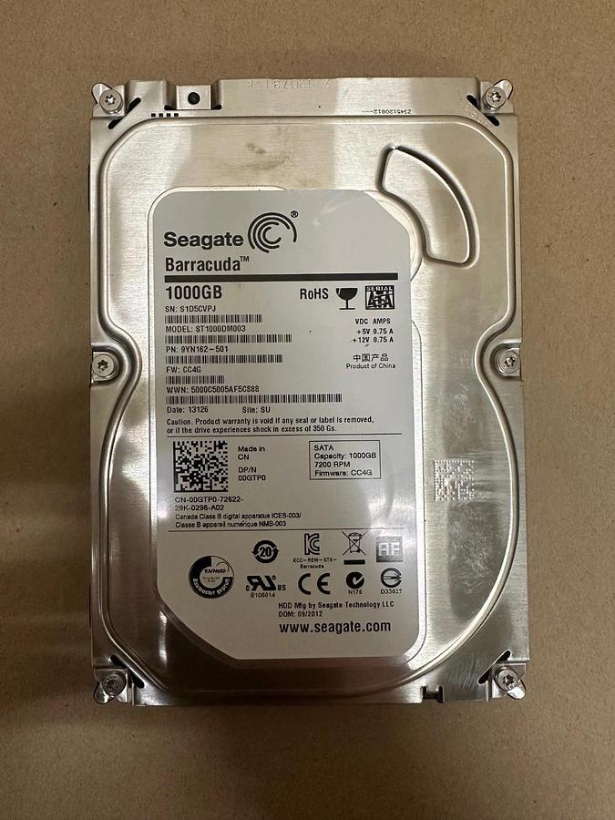 Used Seagate ST1000DM003 Barracuda 1000GB, 7200RPM Hard Drive *NEW*