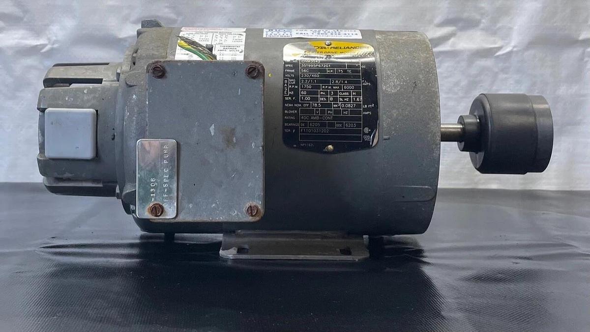 Used Baldor-Reliance IDNM3542 Inverter Drive Motor, .75 HP, 230/460 V, 6000 RPM Mac