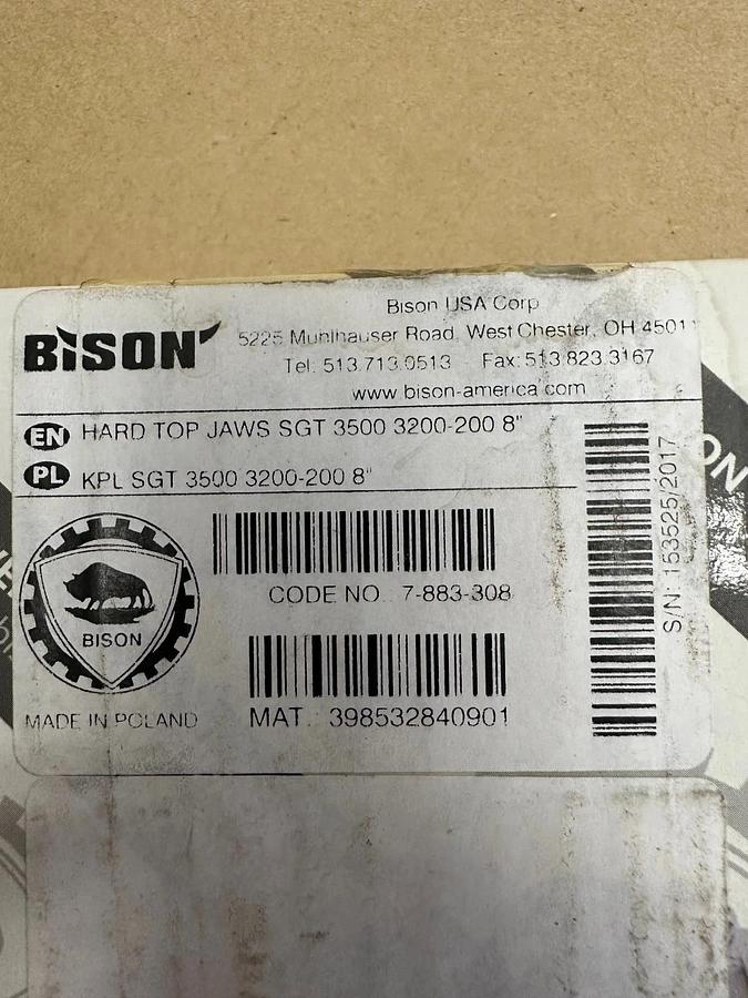 Used Bison SGT 3500 3200-200 Hard Top Jaws 8” *FACTORY SEALED NEW*