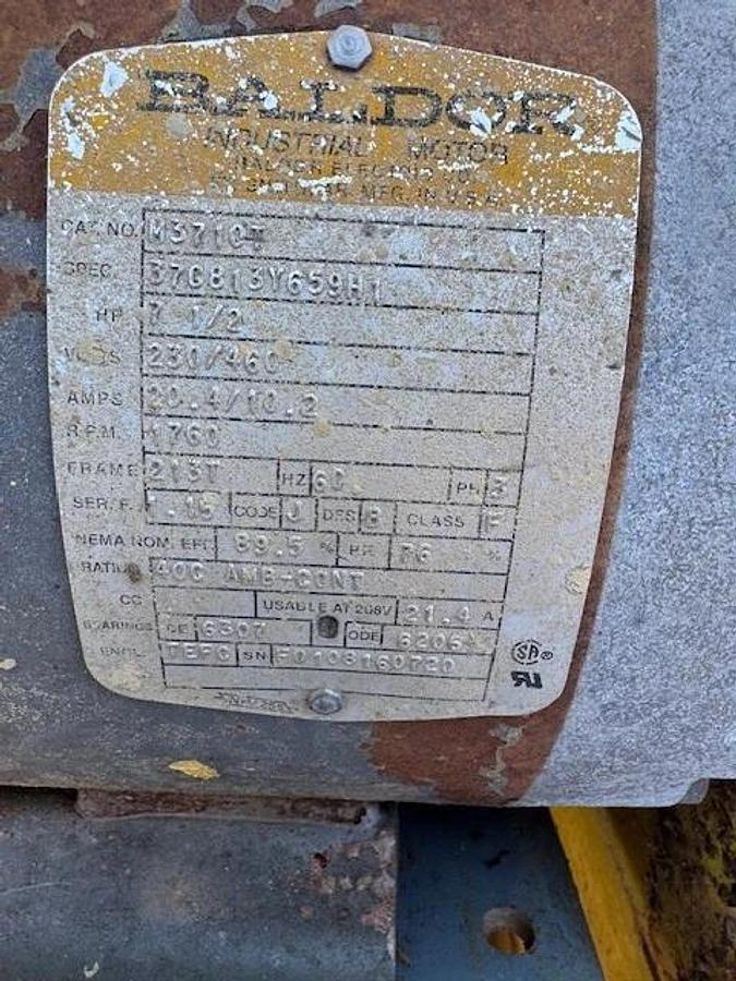 Used Industrial Screw Conveyor 51’ L, 16” Stick, 17” Trough, 15-1/2” Flights, 7.5Hp