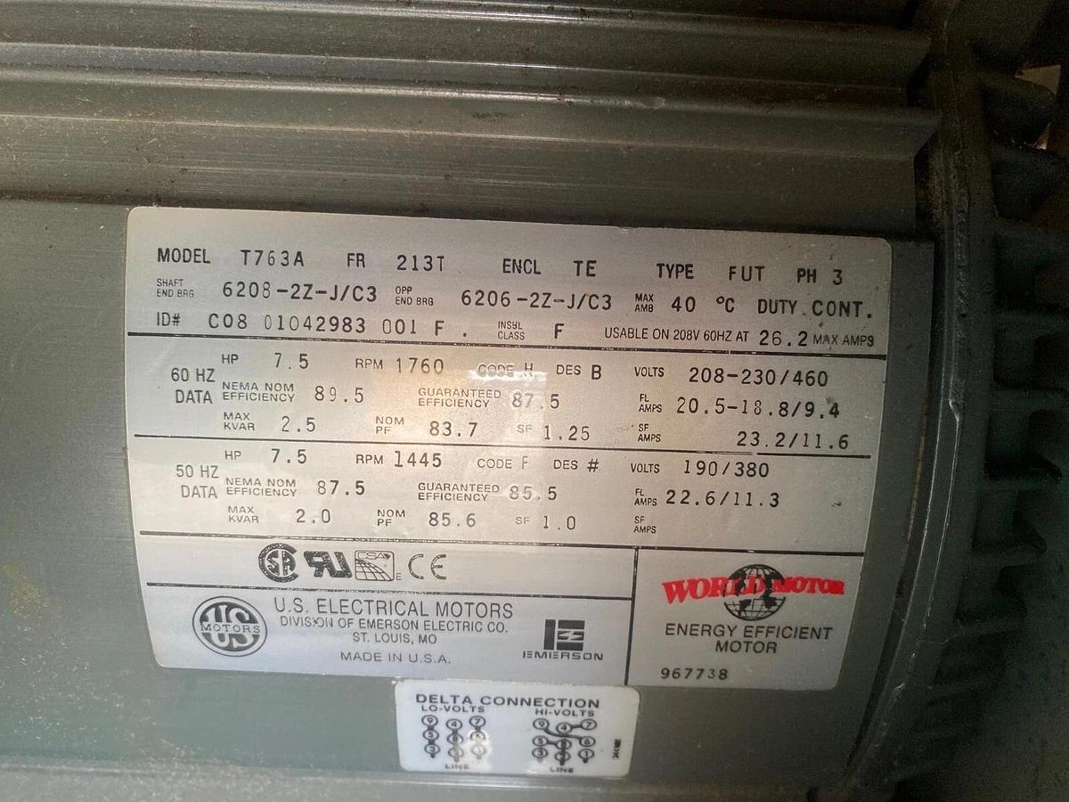 Used AEC Whitlock Blower Package, Blower: AEC W0052044, Motor: US Electric T763A