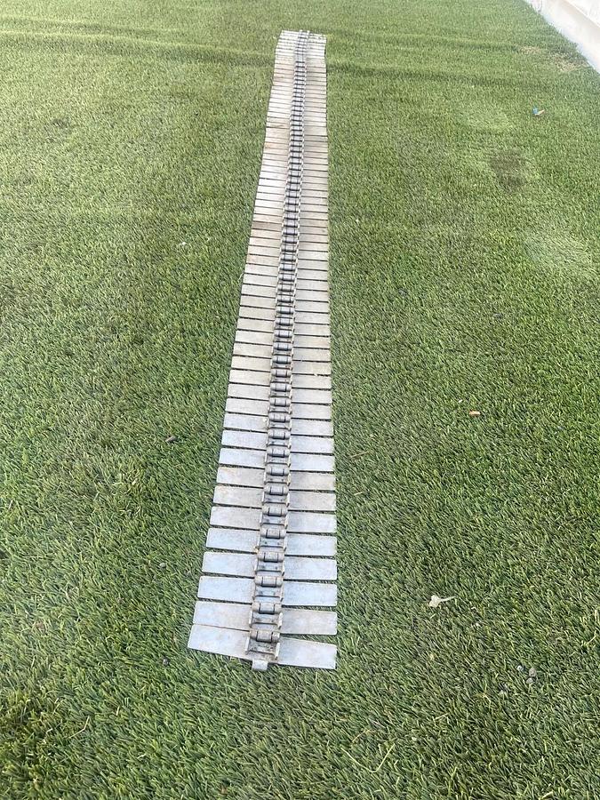 Used Rexnord SS881 BC82 Stainless Steel Side Flexing Tabletop Chain L:102", W:7.5"