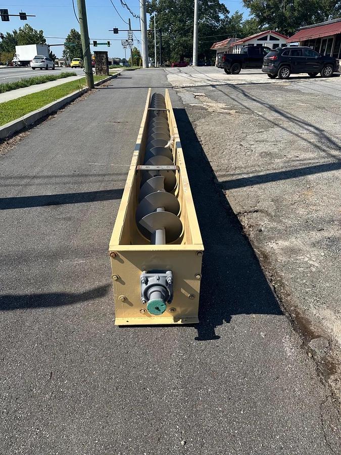 Used Industrial Screw Conveyor 51’ L, 16” Stick, 17” Trough, 15-1/2” Flights, 7.5Hp