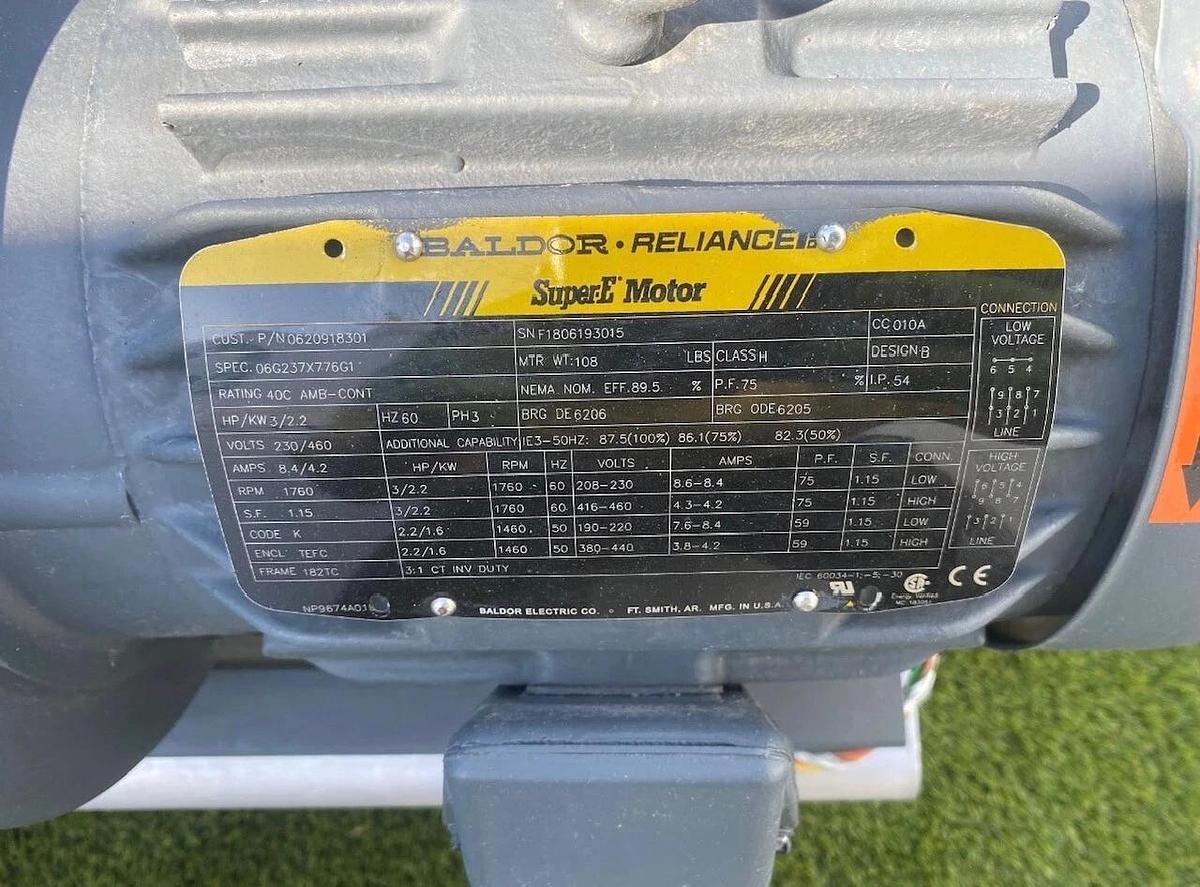 Used Busch Mink MM 1144 B V06 11XX Dry Claw Vacuum Pump, 3HP Baldor SuperE Motor