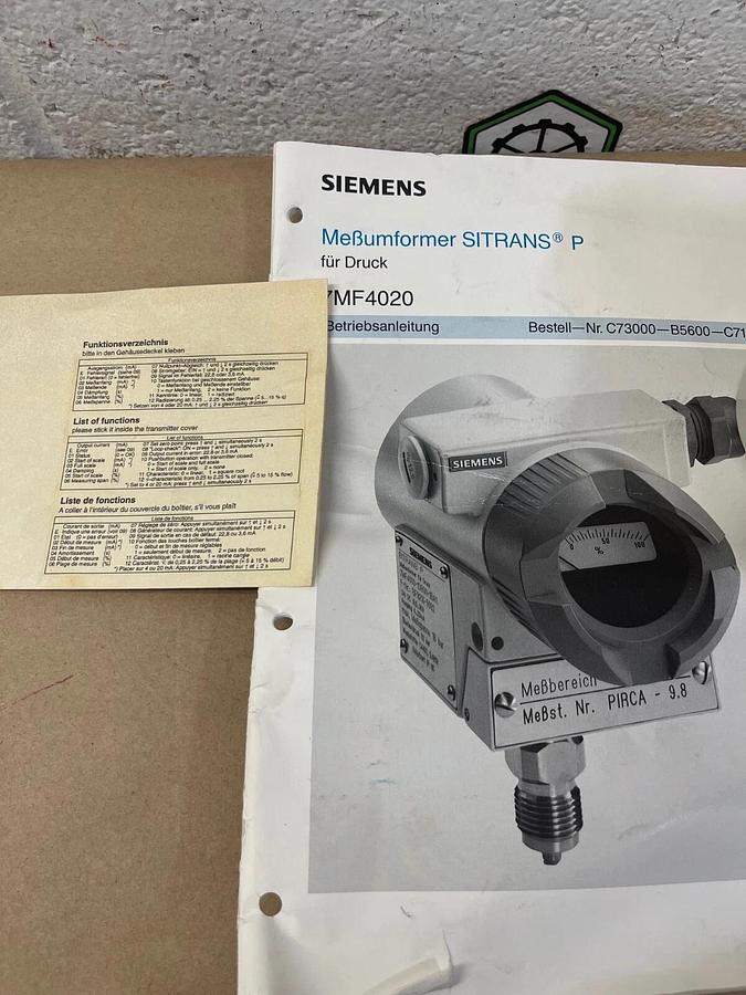 Used Siemens 7MF4020-1FA00-1AA1, SITRANS P, Transmitter