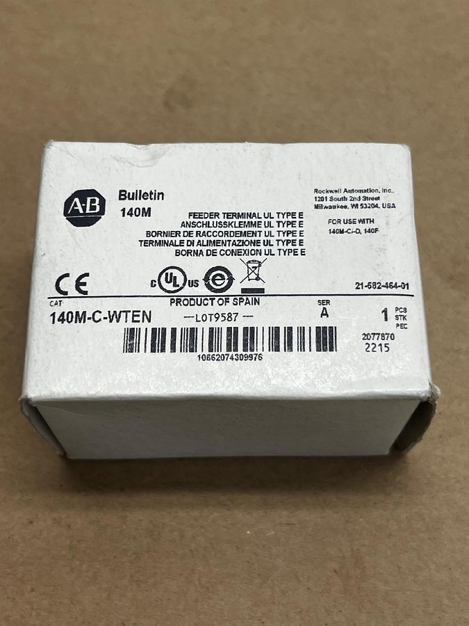 Used Allen Bradley Bulletin 140M-C-WTEN Feeder Terminal UL Type E