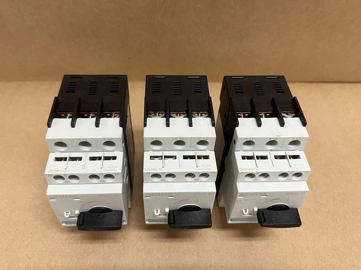 Used Siemens 3RV1321-1JC10 Sirius 3R 3P Motor Protection Circuit Breaker - Lot of 3