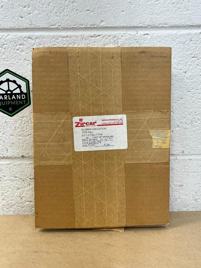 Used Zircar Ceramics Alumina Type SALI 7.00” W x 9.50” L x 1.00” T