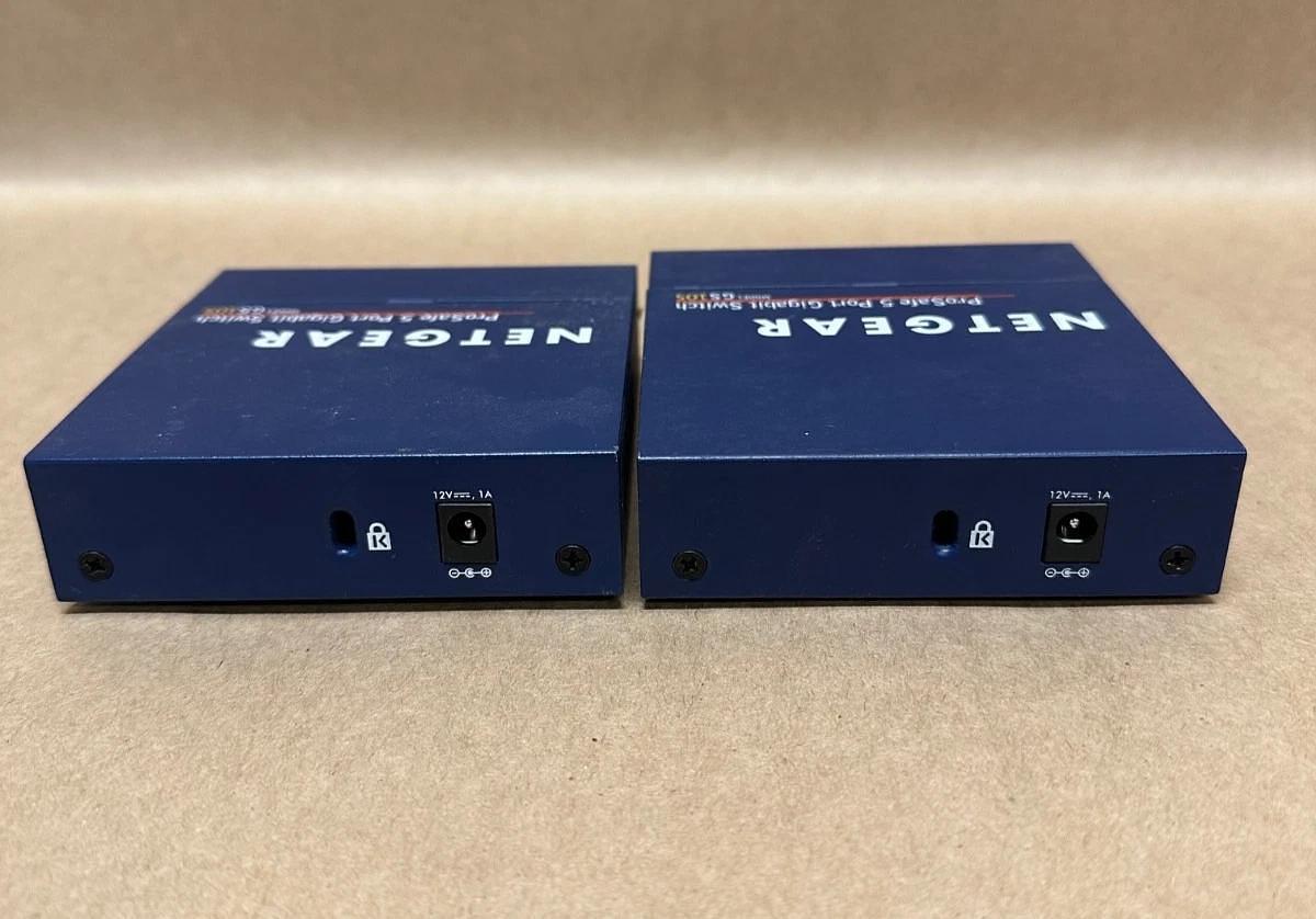 Used NETGEAR GS105 Prosafe 5 Port Gigabit Switch *NEW* Lot of 2