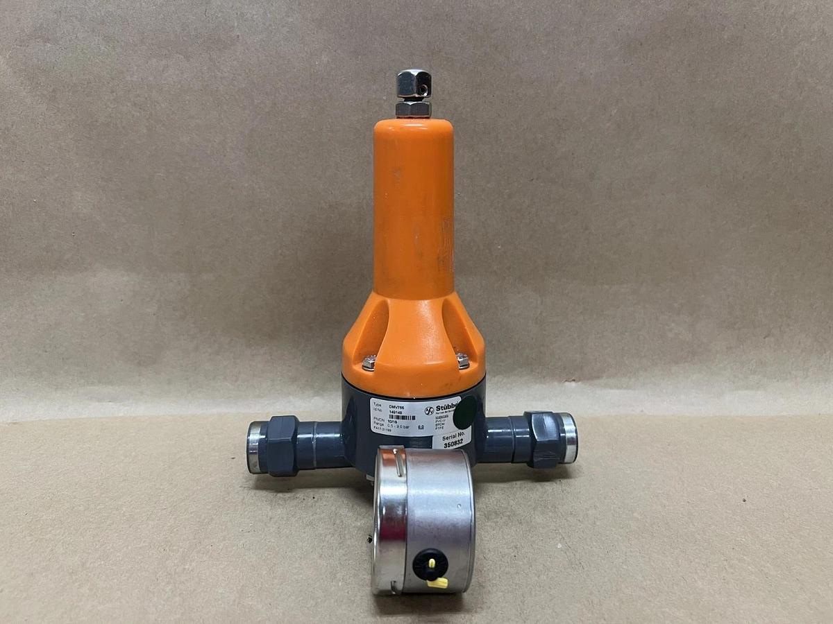 Used Stübbe DMV765 Pressure Reducing Valve w/ WIKA Pressure Gauge (0-10)