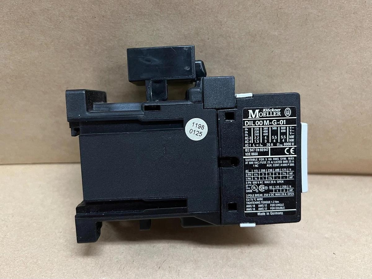 Used Moeller DIL00M-G-01 20A Contactor 24VDC, 3P