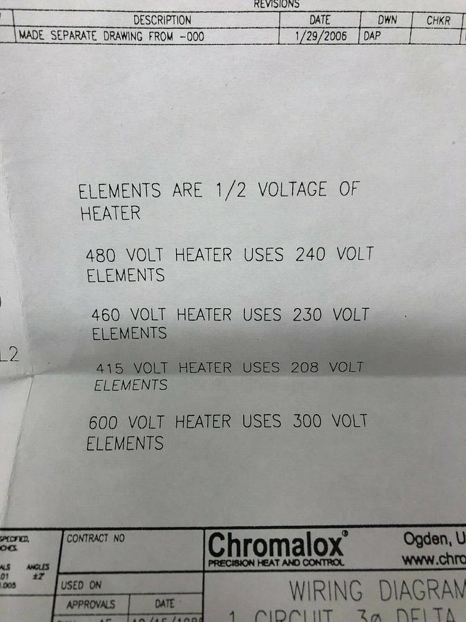 Chromalox 337-300120-005 Immersion Heater