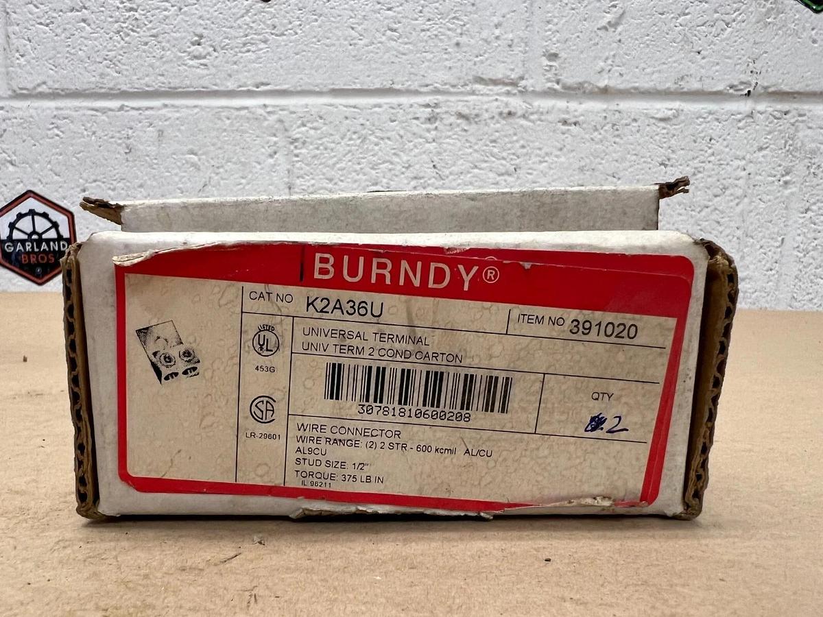 Used Burndy K2A36U Universal Terminal (includes 2 pcs)