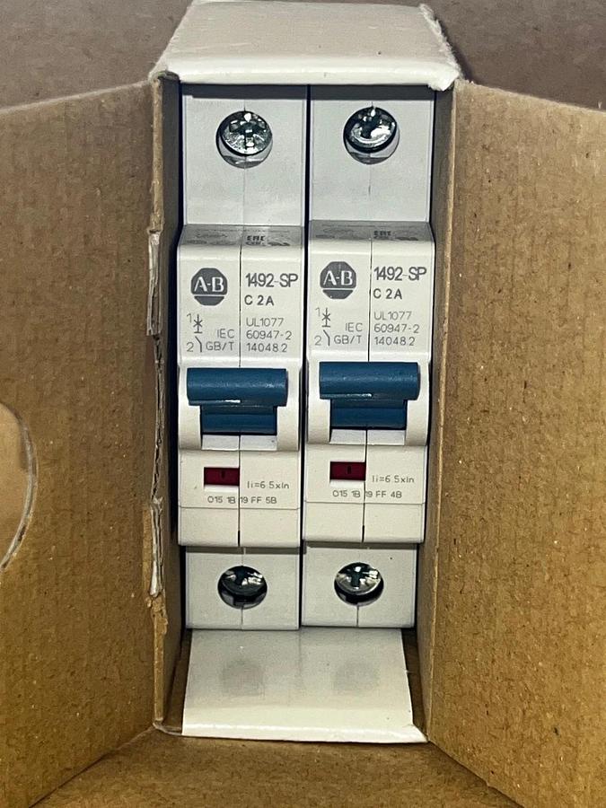 Used Allen Bradley 1492-SPM1C020 Ser D Supplementary Protector 1 Pole 2A Qty 2 *NEW*