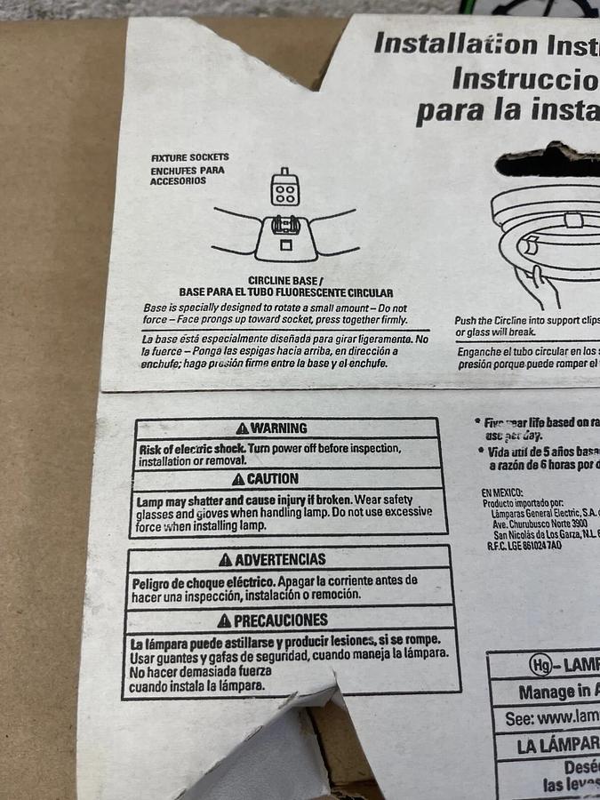 Used GE Cool White 22, 8” 210mm T-9 Fluorescent Light Bulb 1100 Lumen, 22 Watts