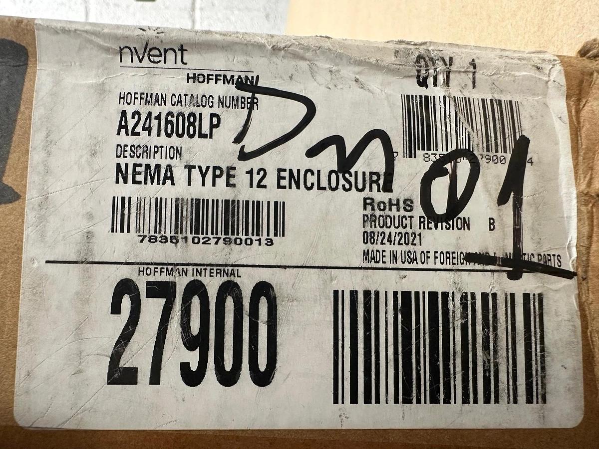 Used NVent Hoffman A241608LP NEMA Type 12 Enclosure *FACTORY SEALED*