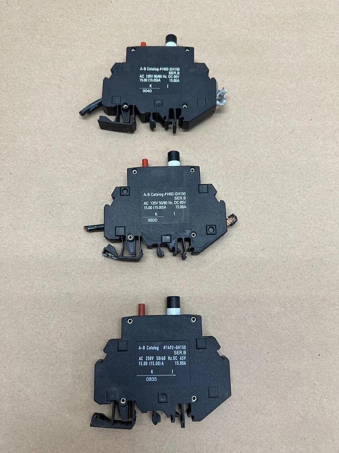 Used Allen Bradley 1492-GH150 Ser. B Circuit Breaker - Lot of 3