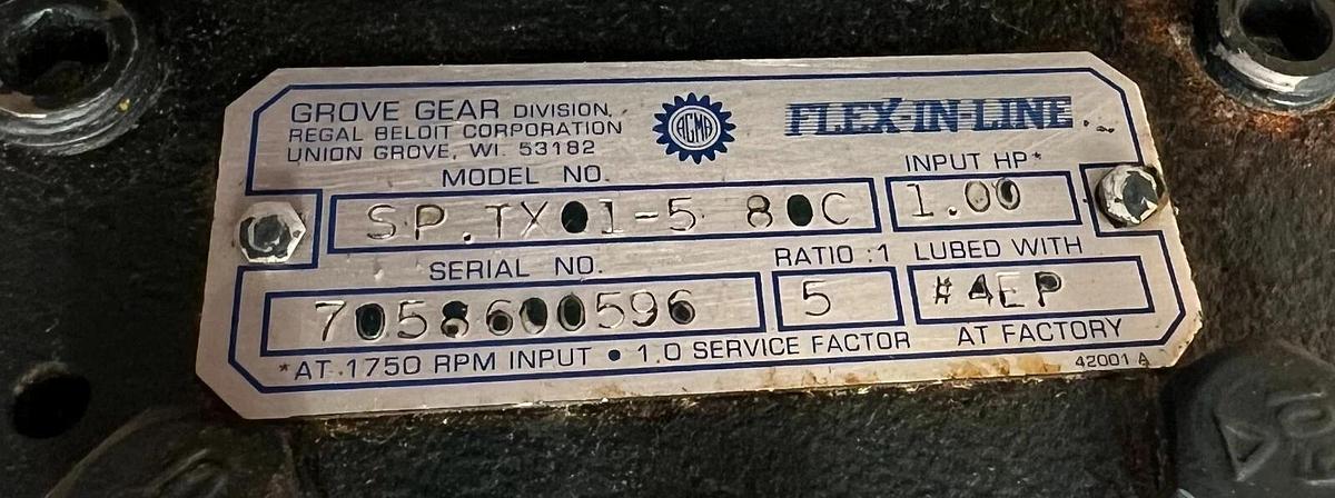 Used Baldor Electric Co 34-6545-3674G1 .37Hp, 1750RPM, D80 Frame, 90V, 4.5A Ind Motor