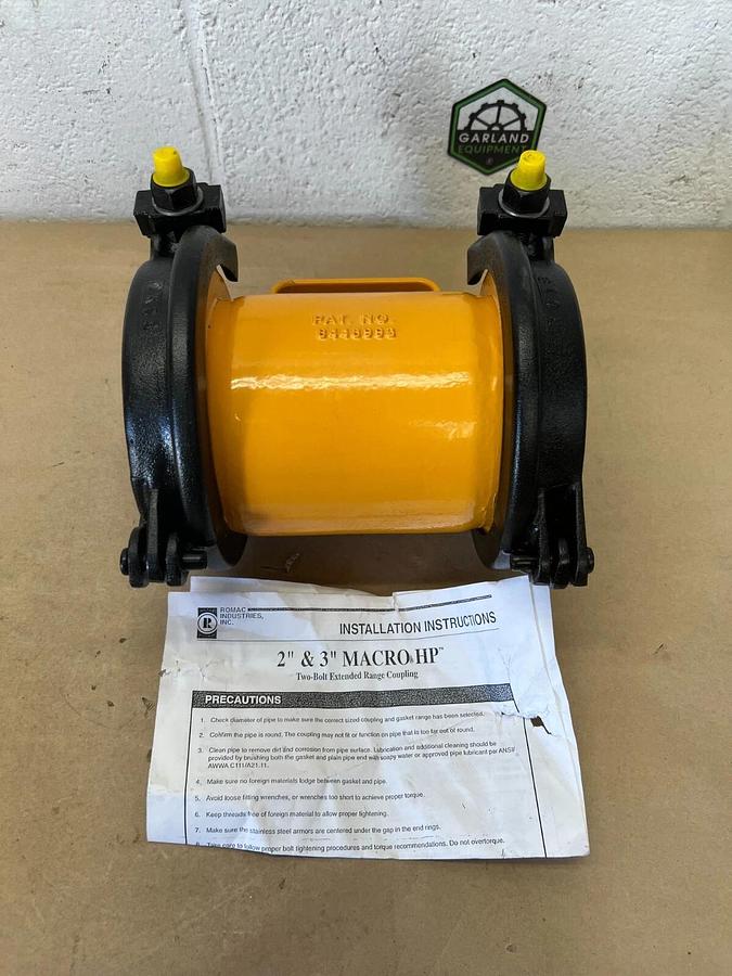 Used Romac Industries 8448993 2” & 3” Macro HP 2-Bolt Extended Range Coupling