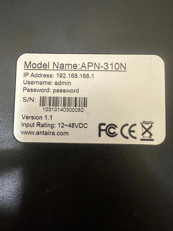 Used Antaira APN-310N Access Point Client Bridge Repeater