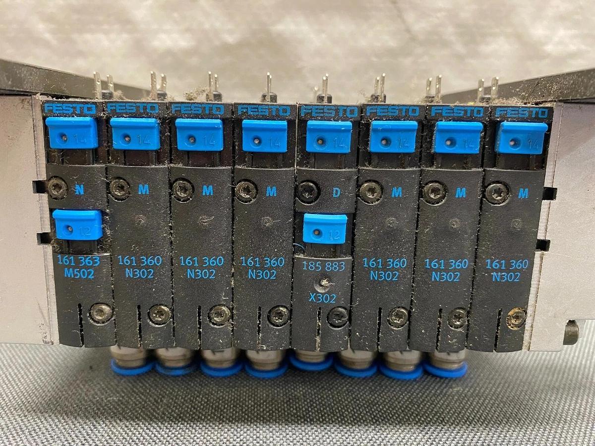 Used Festo CPV-14-VI Pnuematic Manifold with Solenoid Valves