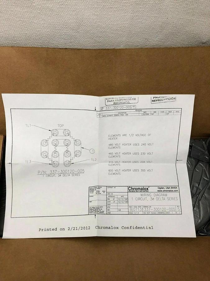 Chromalox 337-300120-005 Immersion Heater