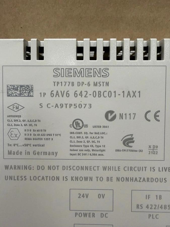 Used Siemens 6AV6 642-0BC01-1AX1 Operator Interface