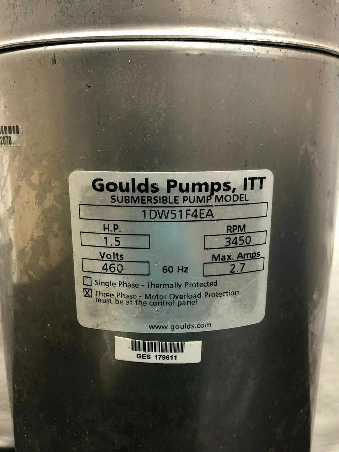 Used Goulds Pump 1DW51F4EA Submersible Pump, 1.5 HP