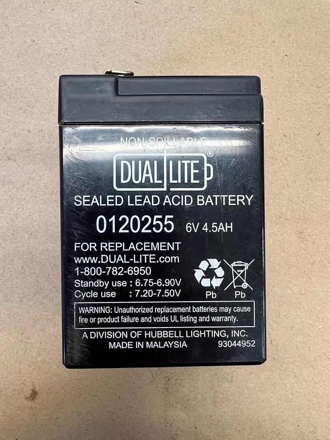 Used Dual-Lite 0120255 Sealed Lead Acid Battery - Lot of 7