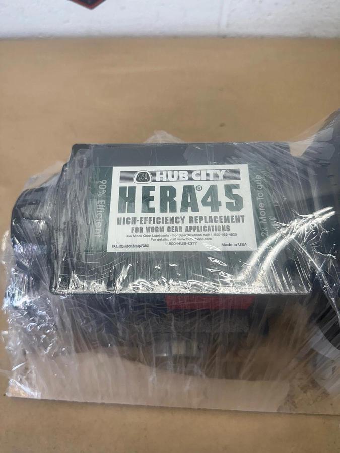 Used Regal/HubCity HERA45ES28.01143TC1.438 Worm Gear Reducer, 1750 RPM, 2.86 HP
