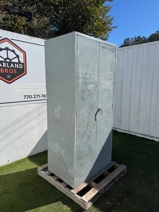 Used Hallowell 3-Shelf Storage Cabinet W:36” D:24” H:72” w/ Locking Handle, No Key