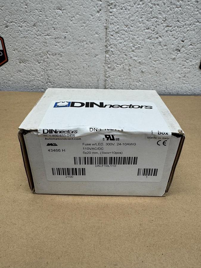 Used DINnectors DN-F10L110 Terminal Block Fuse w/ LED Light (10 pcs) *FACTORY SEALED*