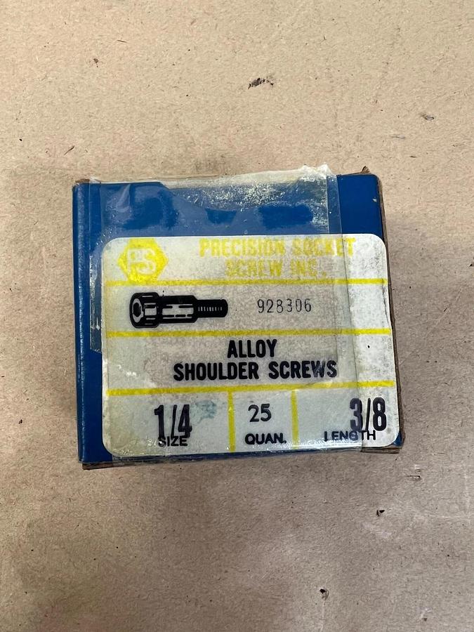 Alloy Shoulder Screws 928306 1/4x3/8, 25 pc per box