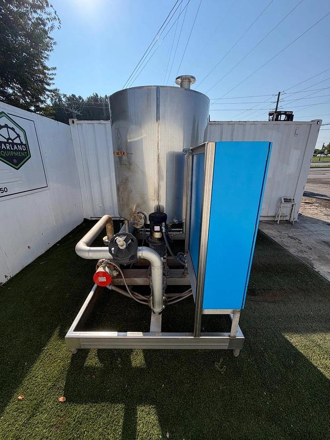 Used Industrial Hot-Water Sanitation/ Heating Skid, 594 Gallon Tank