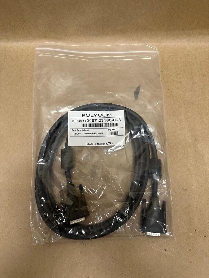 Used POLYCOM 2457-23180-003 CBL,HDCI, ANALOG 3 MTR Cable