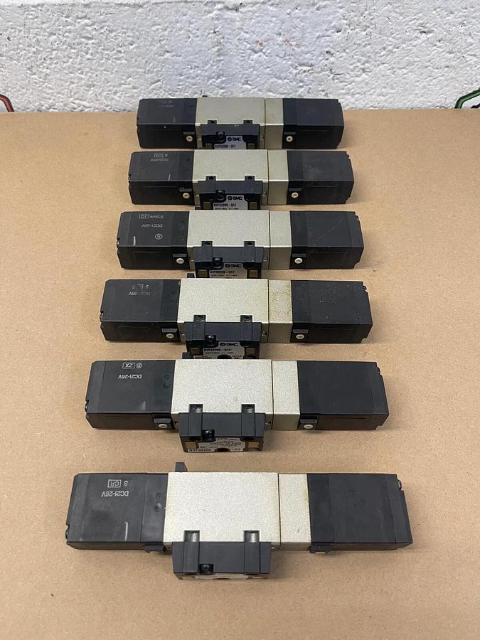 Used SMC NVFS2200-5FZ Pneumatic Solenoid Valves - Lot of 6