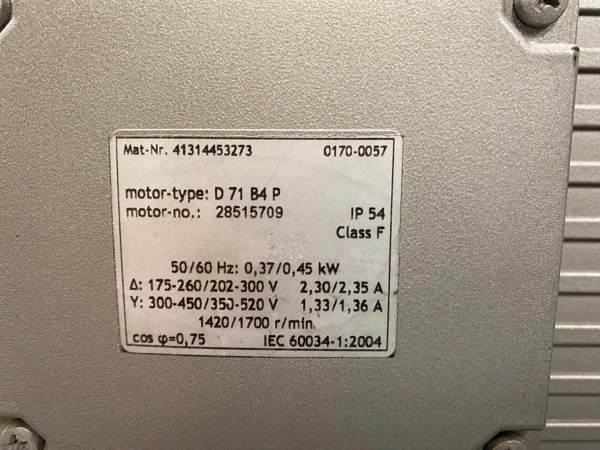 Used Becker VT4.10 Vacuum Pump, 1420/1700 RPM, 10/12 m3/h, 150/150 mbar