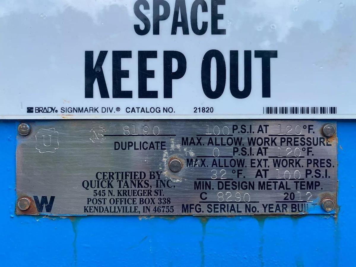 Used Quick Tanks Inc 880 Gallon Vertical Cylinder Liquid Storage Tank, 60”x72”