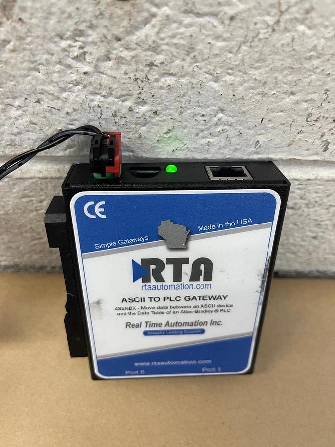 Used RTA (Real Time Automation Inc) 435NBX, ASCII to PLC Gateway, with Power Supply