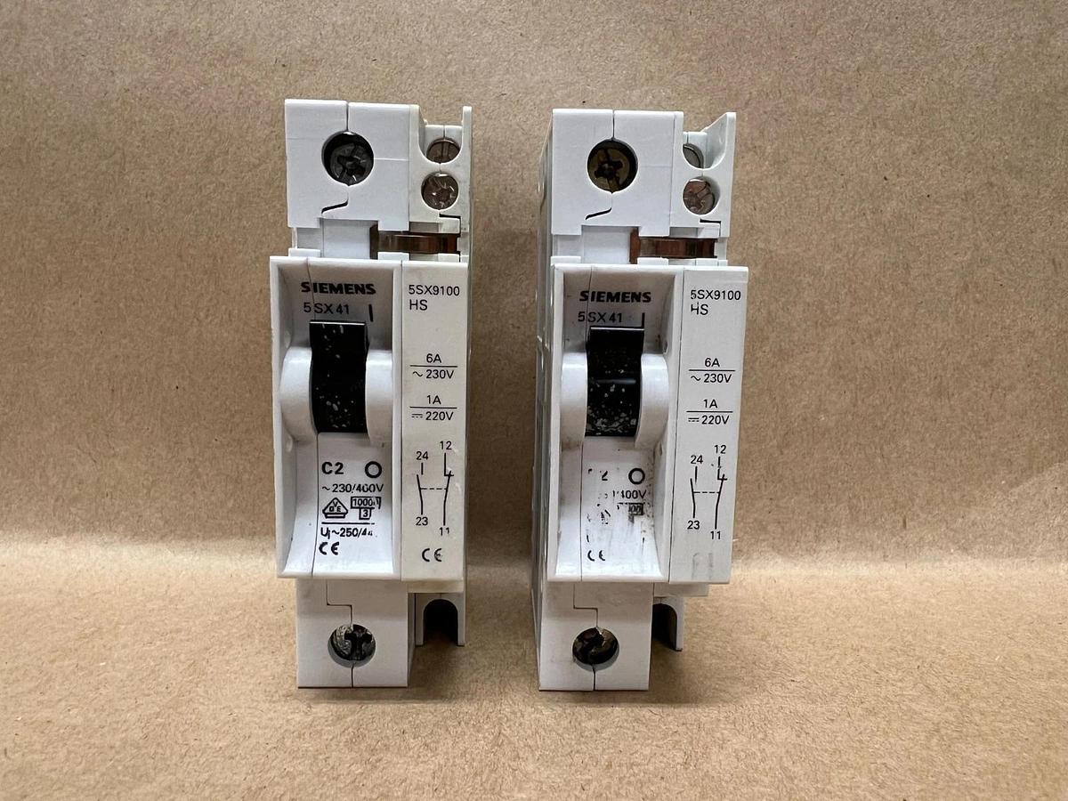 Used Siemens 5SX41 C2, 230/400V, Circuit Breaker - Lot of 2