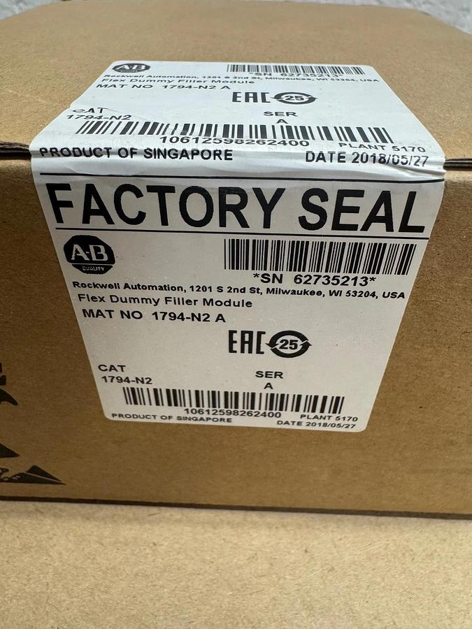 Used Allen Bradley 1794-N2 Series A Flex Dummy Filler Module *FACTORY SEALED*