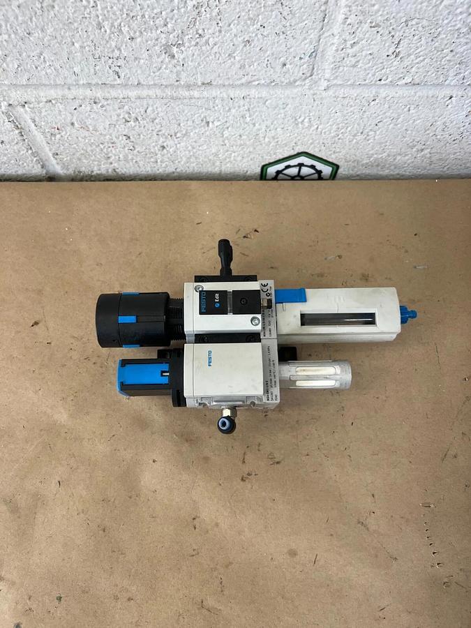 Used Festo MS4-LFR-1/8-D6-C-R-M-AD7-AS, MS4-EM1-1/8-S Pneumatic Filter Regulator