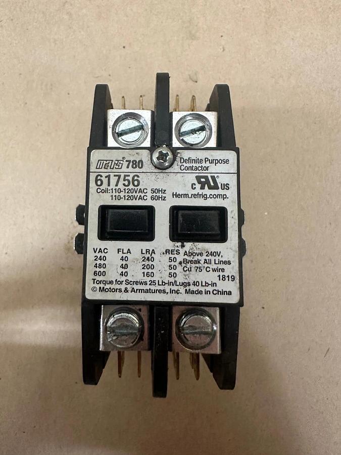 Used Mars 61756 2 Pole DP Contactor