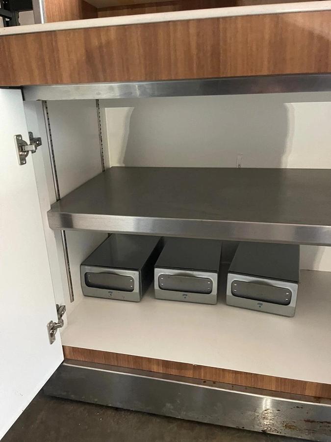 Used Custom Rolling Condiment Holder/Cabinet