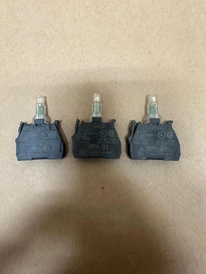 Used Telemecanique ZBV-G1 Green Light Module - Lot of 3