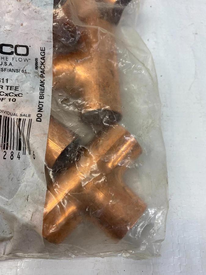 Used Nibco CP-611 Copper Tee, CP-611 Copper Tee, PP-600 Copper Coup - 45 pcs total