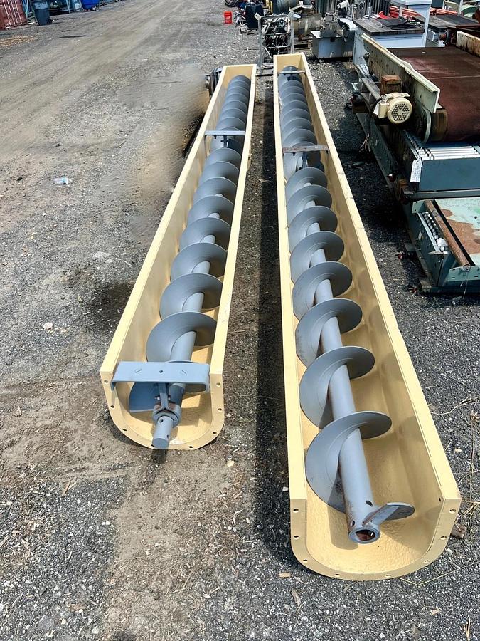 Used Industrial Screw Conveyor 51’ L, 16” Stick, 17” Trough, 15-1/2” Flights, 7.5Hp